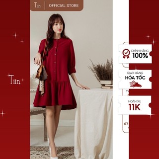 Váy suông cổ tàu tay lỡ đuôi cá TIIN STORE V0T018