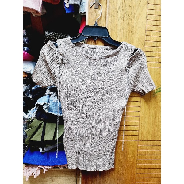 New. áo montogi nâu phối xích. n199