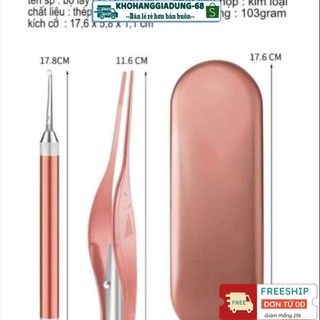 ❣ FREESHIP ❣ Ngoáy Tai Có Đèn Hộp Kim Loại Bộ Đèn Soi Lấy Ráy Tai Cho Bé