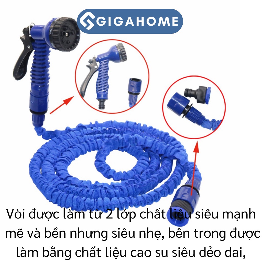 Vòi Phun Nước Tưới Cây, Rửa Xe Tăng Áp Giản Nở 30M GIGAHOME Nhiều Chế Độ Nước 2131