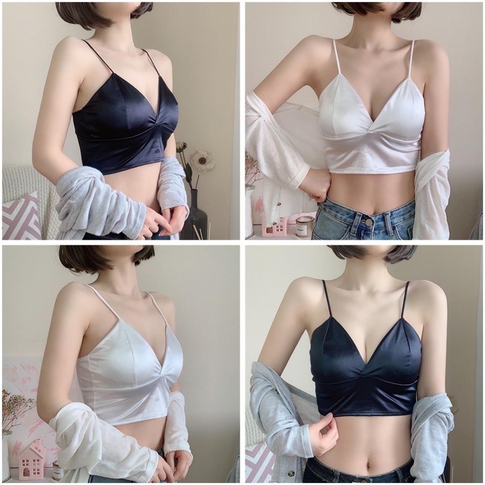 Áo Bra Satin Phi Bóng Bản To Có Đệm Ngực