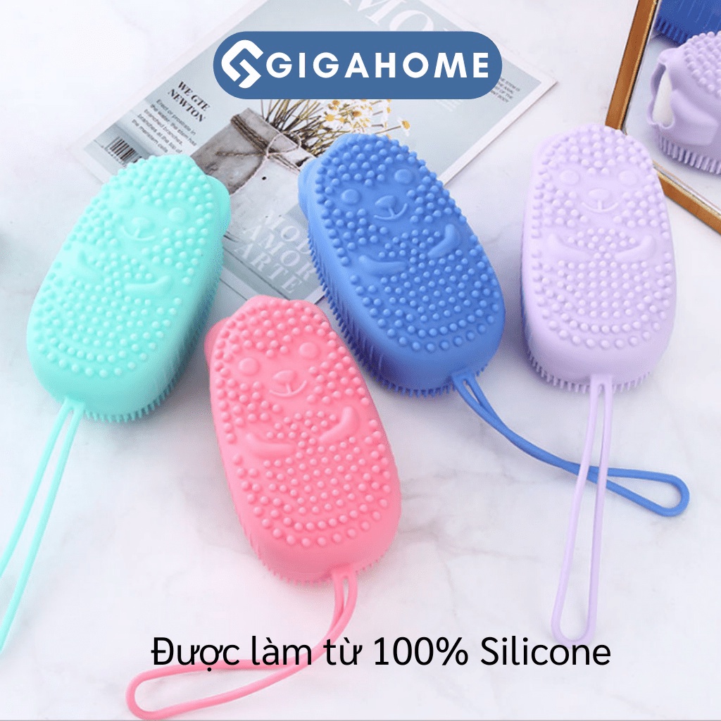Bông Tắm Silicone Tạo Bọt Massage, Tẩy Da Chết 2 Mặt Hình Chuột GIGAHOME 9743