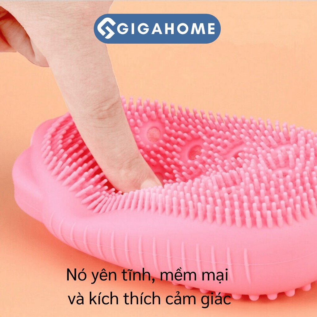 Bông Tắm Silicone Tạo Bọt Massage, Tẩy Da Chết 2 Mặt Hình Chuột GIGAHOME 9743