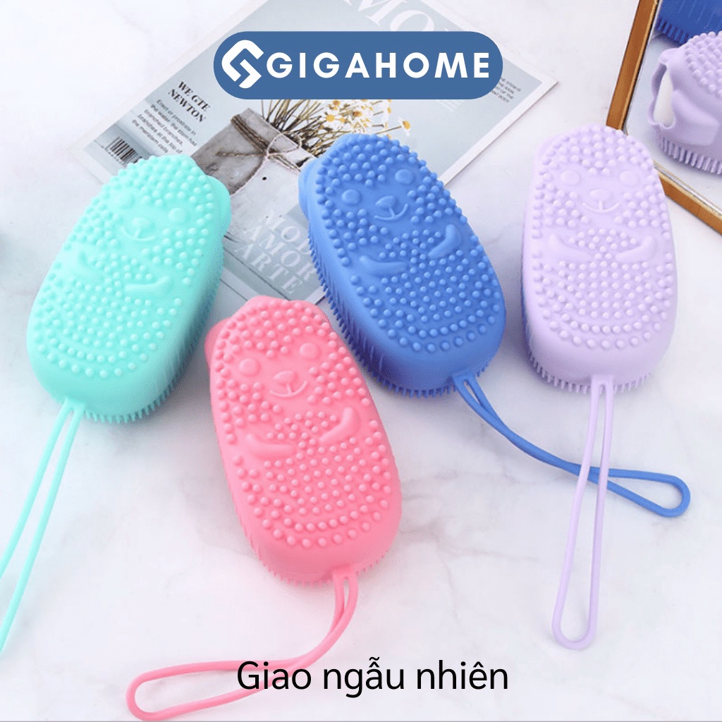 Bông Tắm Silicone Tạo Bọt Massage, Tẩy Da Chết 2 Mặt Hình Chuột GIGAHOME 9743