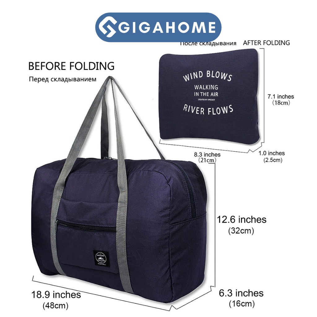 Túi Xách Du Lịch Siêu Nhẹ, Gấp Gọn Chống Thấm Nước GIGAHOMEVN Cỡ Lớn 7849