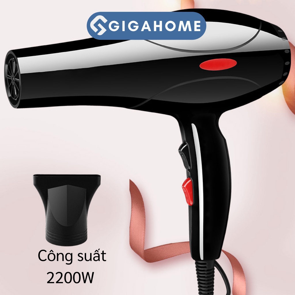 Máy Sấy Tóc Tạo Kiểu Nóng Lạnh 2 Chiều Công Suất Lớn Tặng Kèm 5 Phụ Kiện GIGAHOME 9356