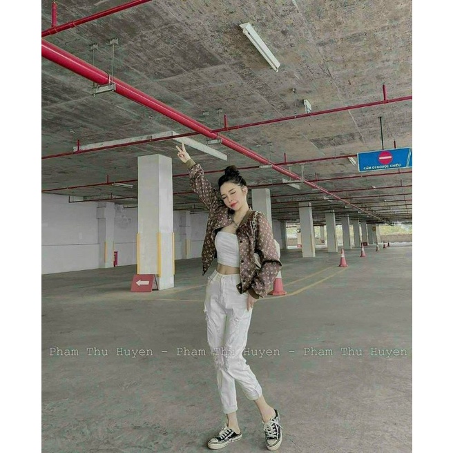 Áo khoác Bomber LV tay bo thời trang