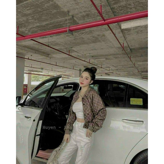 Áo khoác Bomber LV tay bo thời trang