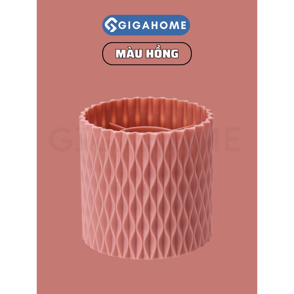 Hộp Đựng Cọ Trang Điểm, Khay Cắm Bút Chia Ngăn Đế Xoay 360 GIGAHOMEVN 1096