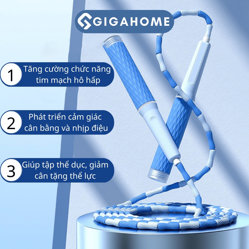 Dây Nhảy Tập Thể Dục GIGAHOMEVN Tăng Cường Thể Lực, Giảm Cân Hiệu Quả Bằng Tre Chống Thắt Nút 1087