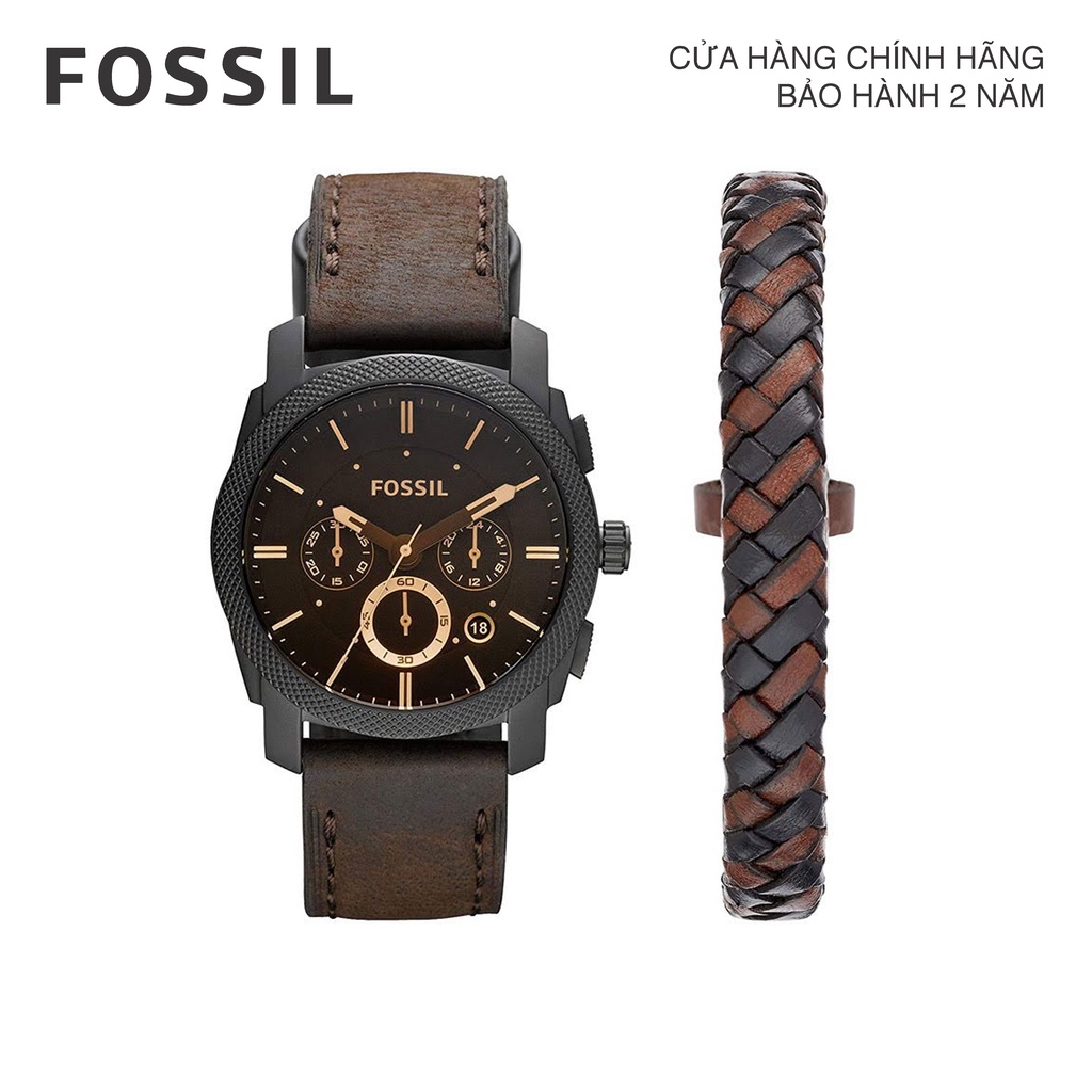 Đồng hồ nam Fossil MACHINE FS5251SET dây da - màu nâu