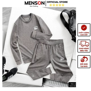 Bộ quần áo nam thu đông cổ tròn cao cấp dài tay Menson MD2212 Đồ bộ thể thao nam thu đông dày dặn 2023 Hàng Xuất Dư