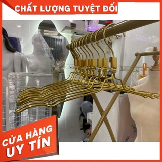 Móc nhôm đôi vàng combo 10 cây