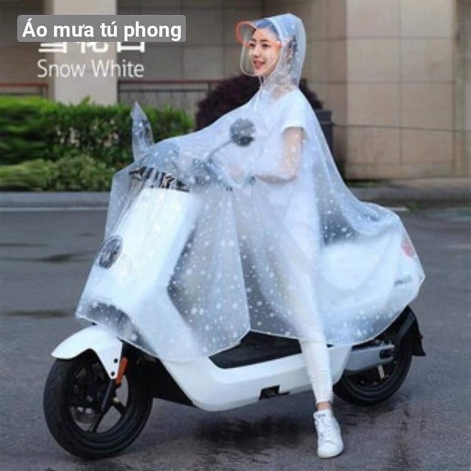 Áo Mưa Bông Hoa Tuyết 1 Đầu , Trong Suốt. ĐTBX