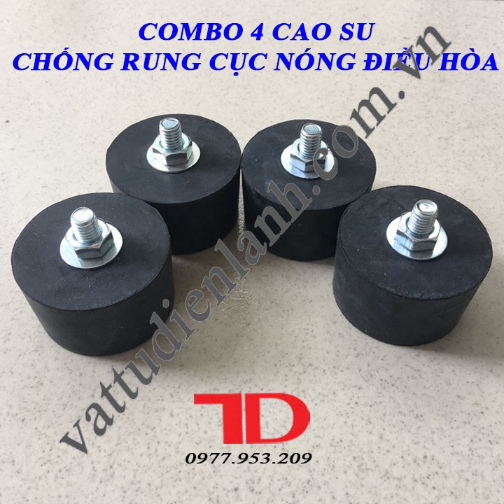 Combo 4 Cao su chống rung cục nóng điều hòa, đế cao su giảm chấn chống rung