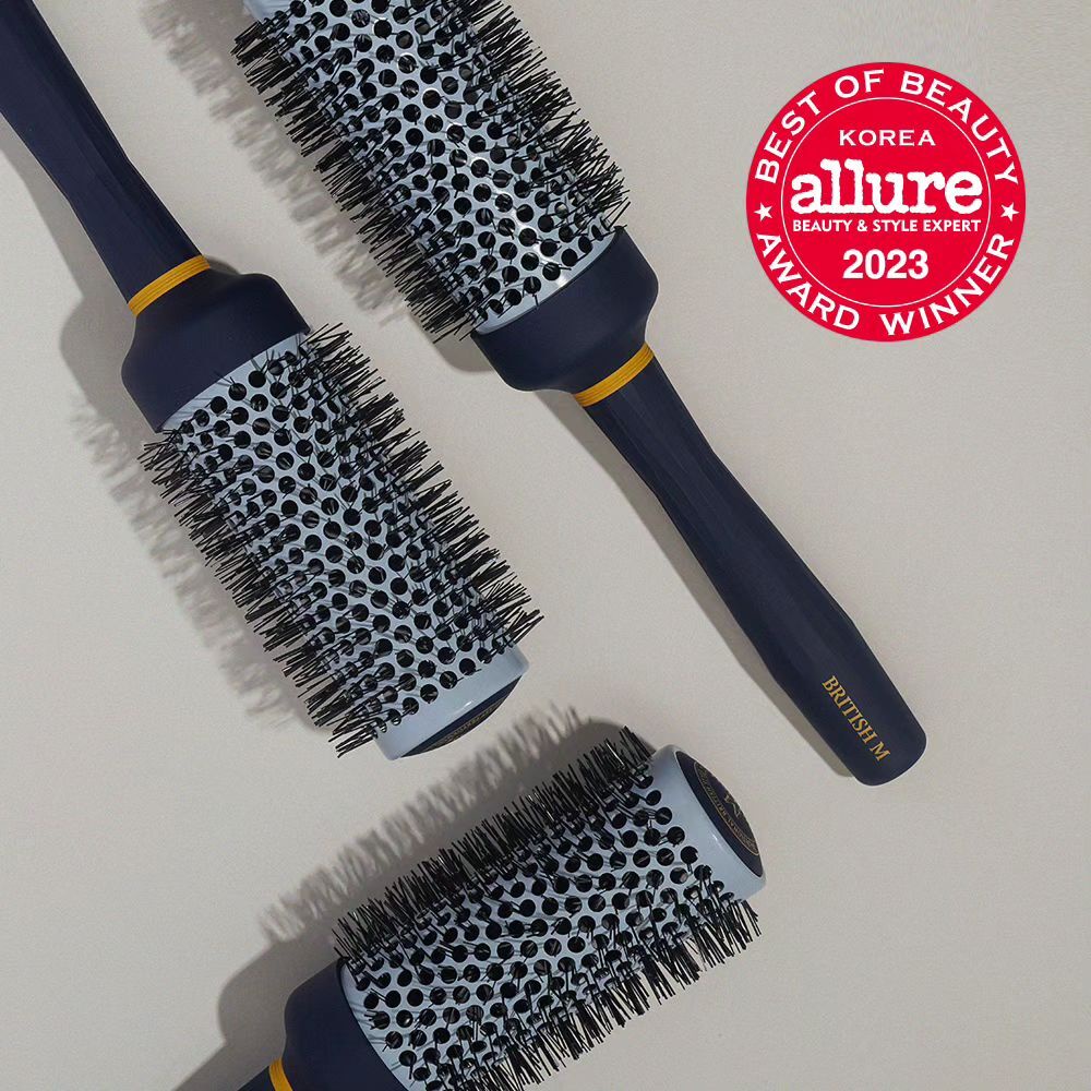 Lược tròn tạo kiểu tóc dành cho tóc dài BRITISH M Hot Curling Ceramic Brush 43mm