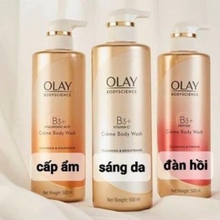 Sữa Tắm OLAY B3+ Siêu Dưỡng Trắng Da, Cấp Ẩm Và Đàn Hồi 500ml (Bản Thái)
