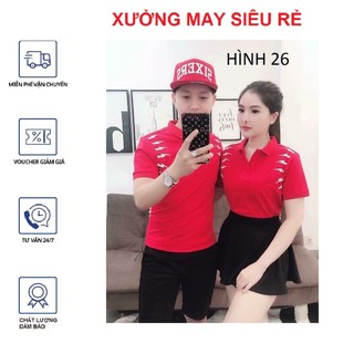 [S01] Áo thun cặp phối hình hai bên tay hàng đẹp - AT026