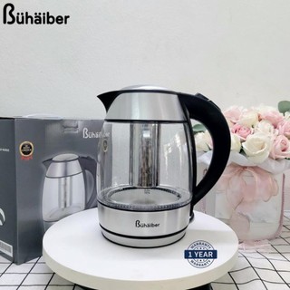 Ấm Siêu Tốc Bình Siêu Tốc Thủy Tinh Bühäiber BHB0802 - 1.8L, Hàng Chính Hãng Bảo Hành 12 Tháng