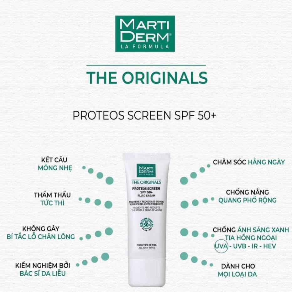 Kem chống nắng MartiDerm the Originals dành cho da dầu mụn duy trì độ ẩm cải thiện sắc tố da SPF50+ 40ml