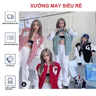 Áo Khoác Form Rộng Nhung Tâm Jacket Varsity Graffiti