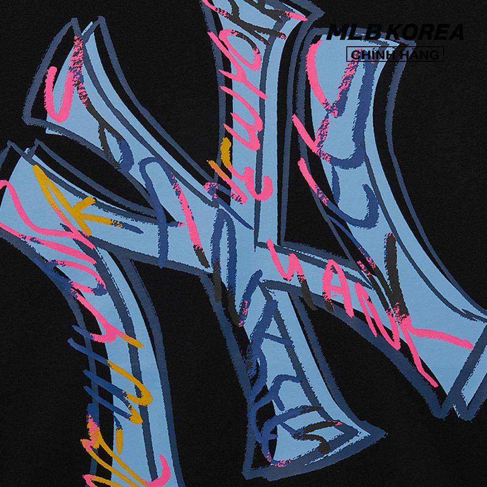 MLB - Áo thun unisex cổ tròn tay dài hiện đại 3ATSL2034-50BKS