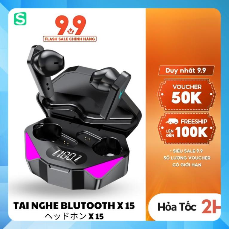 Tai Nghe Gaming X15 Bluetooth 5.3 Không Dây Giảm Tiếng Ồn Cảm Ứng Điều Khiển Vân Tay Âm Thanh HIFI - BH 1 Đổi 1 - Paolu