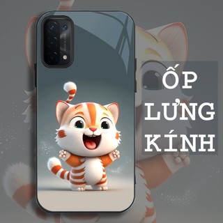 Ốp Lưng OPPO A74, A74 5G, A95 Mặt kính cường lực, cao cấp Họa tiết 12 CON GIÁP NGỘ NGHĨNH .