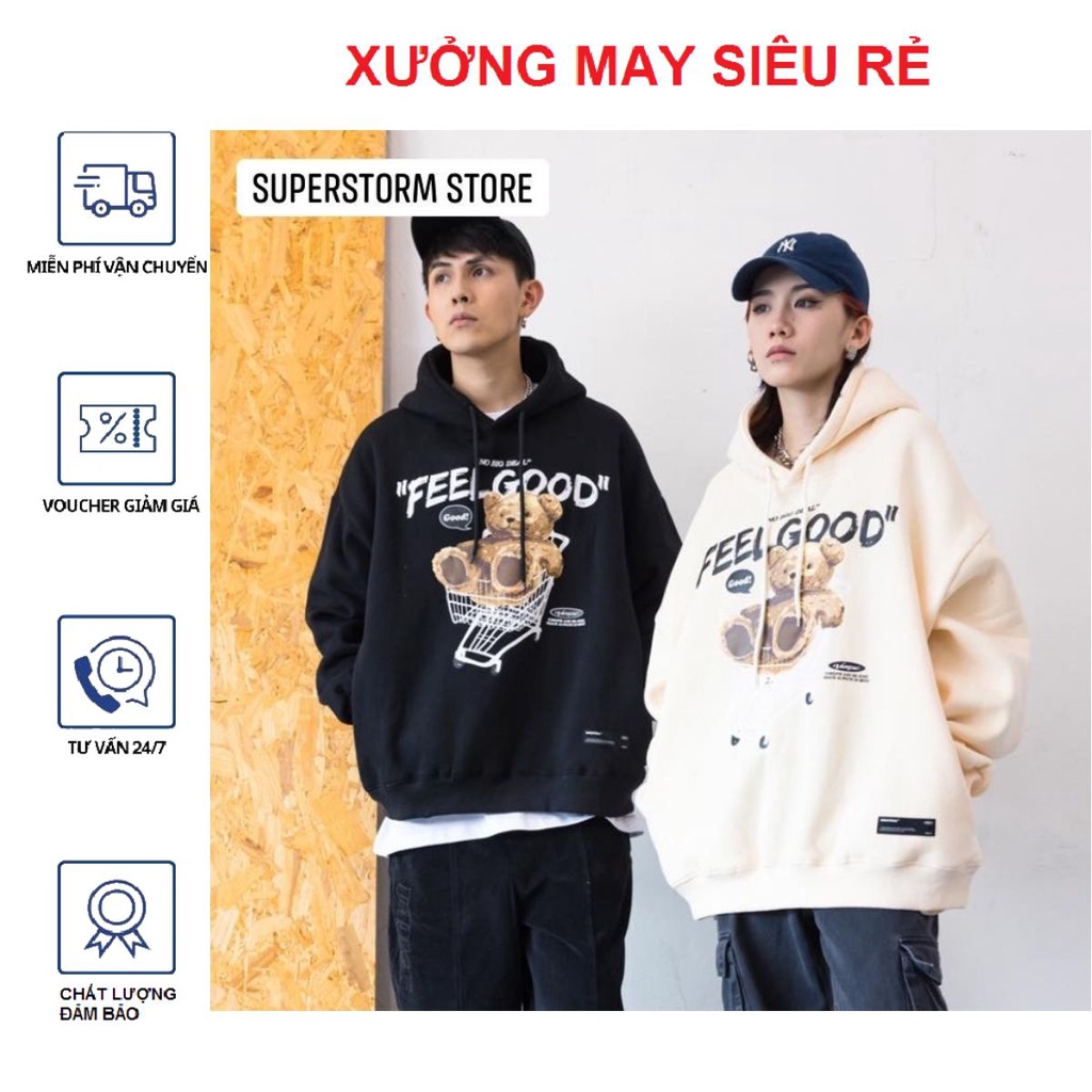 [S01] Áo khoác cặp Áo khoát đôi nam nữ nỉ chống nắng unisex gấu Feel Good đẹp cá tính đẹp-A827