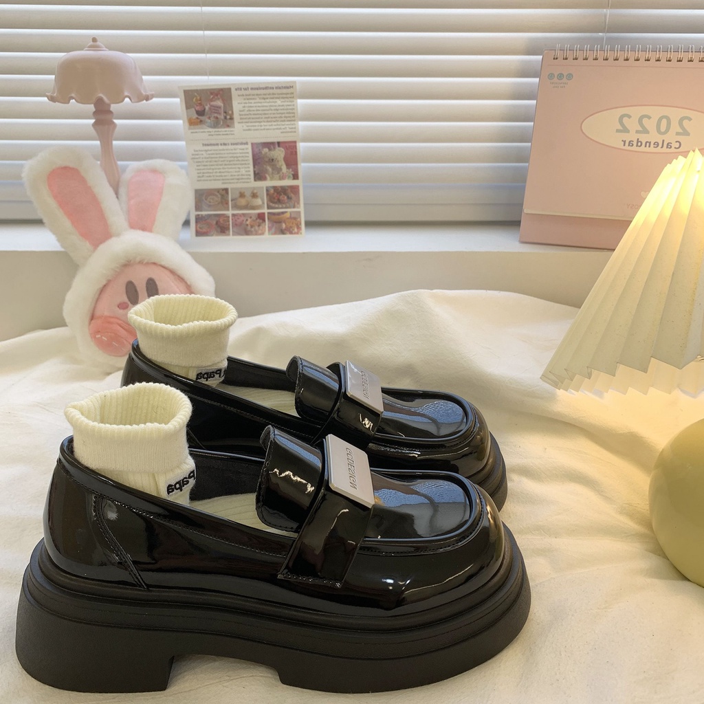 Jiashucheng Giày Da Đế Dày Phong Cách Anh Quốc Thời Trang Xuân Thu 2023 Cho Nữ