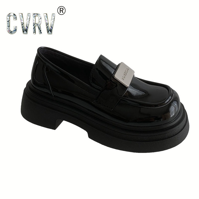 Jiashucheng Giày Da Đế Dày Phong Cách Anh Quốc Thời Trang Xuân Thu 2023 Cho Nữ