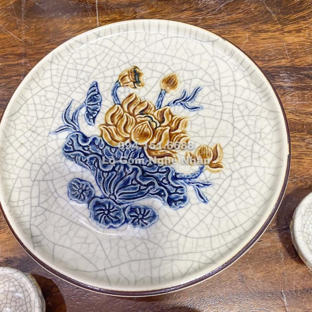 Ấm Chén Thờ Cúng Hà Gốm Men Rạn Bát Tràng - hàng chuẩn Bát Tràng - Nghệ nhân chế tác