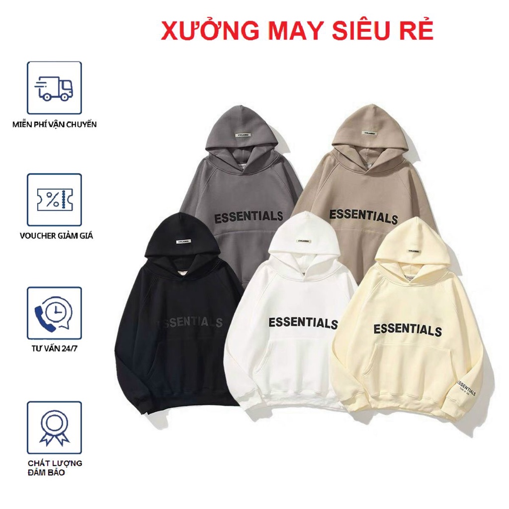 Áo khoát chống nắng nữ hoodie ESSENTIALS cute hàng đẹp-A966