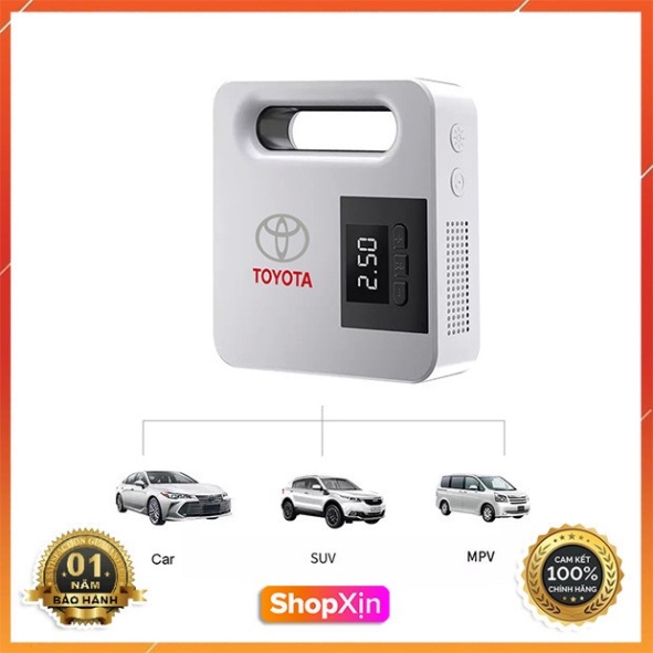 Máy Bơm Lốp Xe Ô Tô Điện Tử TOYOTA Thông Minh Tự Ngắt XeAuto Cao Cấp màn LCD - Lỗi 1 đổi 1 - Bảo Hành 12 Tháng Đổi Mới