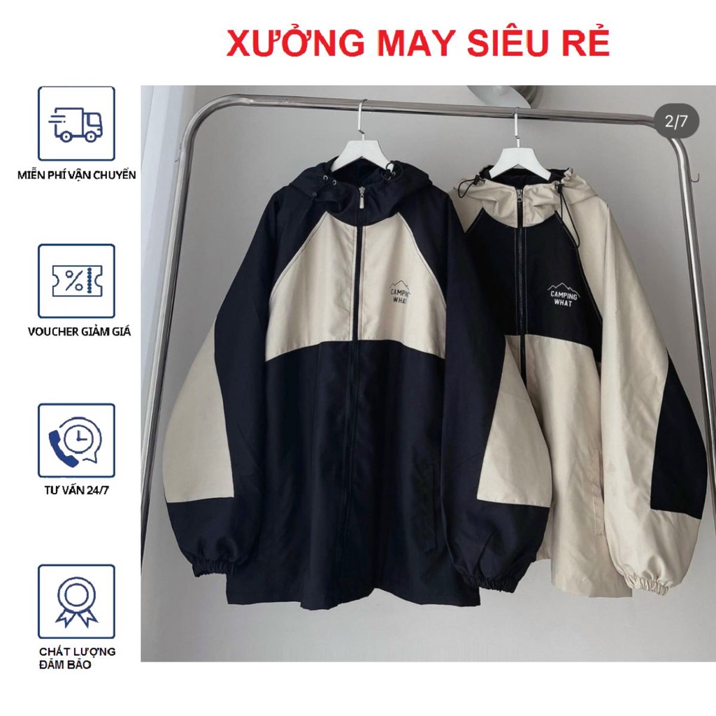 Áo khoát dù nam 2 lớp CAMPING WHAT bao chất siêu hot-A965