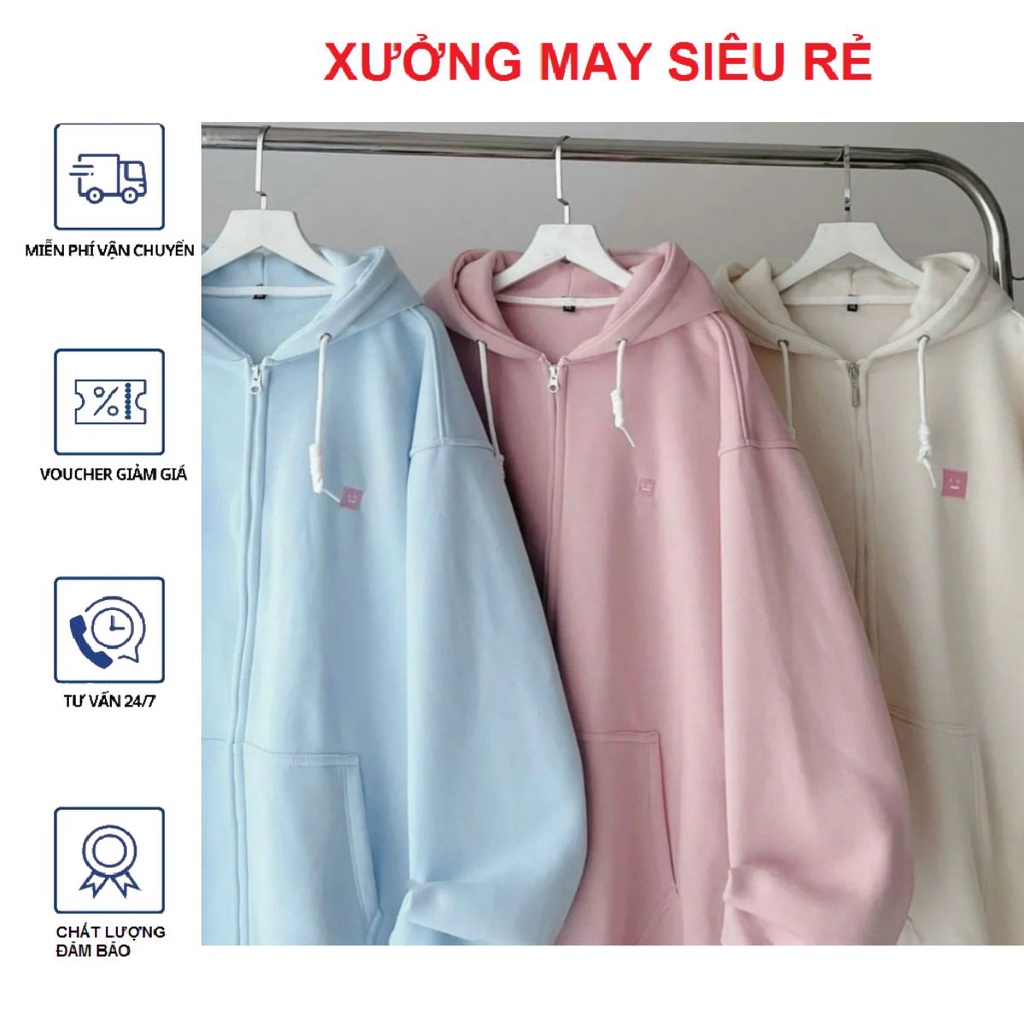 Áo khoát chống nắng nữ dây kéo logo mặt cười xinh xinh hàng chuẩn shop-A944