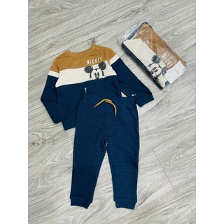 Bộ nỉ mỏng c & a màu navy mickey bt size 3m-3y