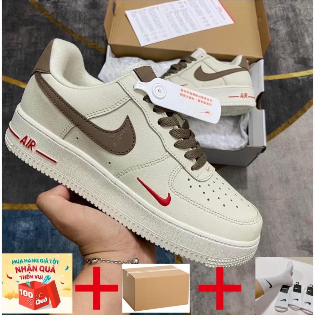 Giày Sneaker Air force 1 Vệt Nâu, Giày Af1 Vệt Nâu Cổ Thấp Bản Classic Đủ 2 Màu Hót Full box bill