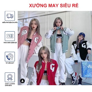 [S02] Áo Khoác Form Rộng Nhung Tâm Jacket Varsity Graffiti chuẩn shop
