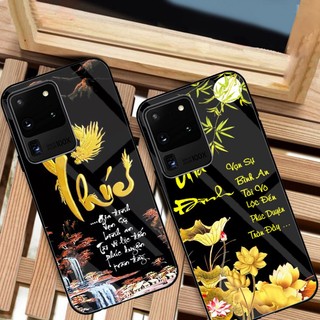 Ốp Lưng SAMSUNG GALAXY S20 ULTRA Mặt kính cao cấp, sáng đẹp, Chữ thư pháp .