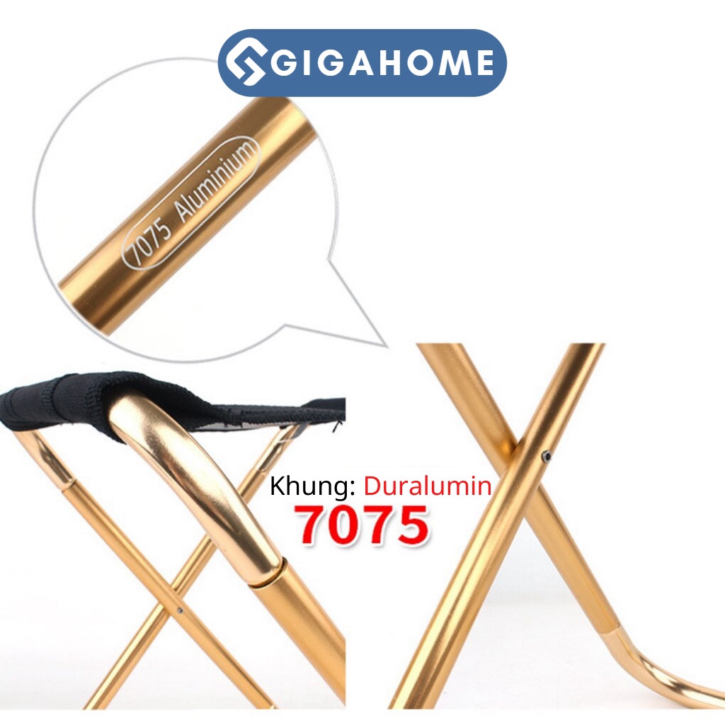 Ghế Xếp Gọn Mini GIGAHOME Đi Du Lịch Dã Ngoại, Câu Cá Khung Kim Loại 7353
