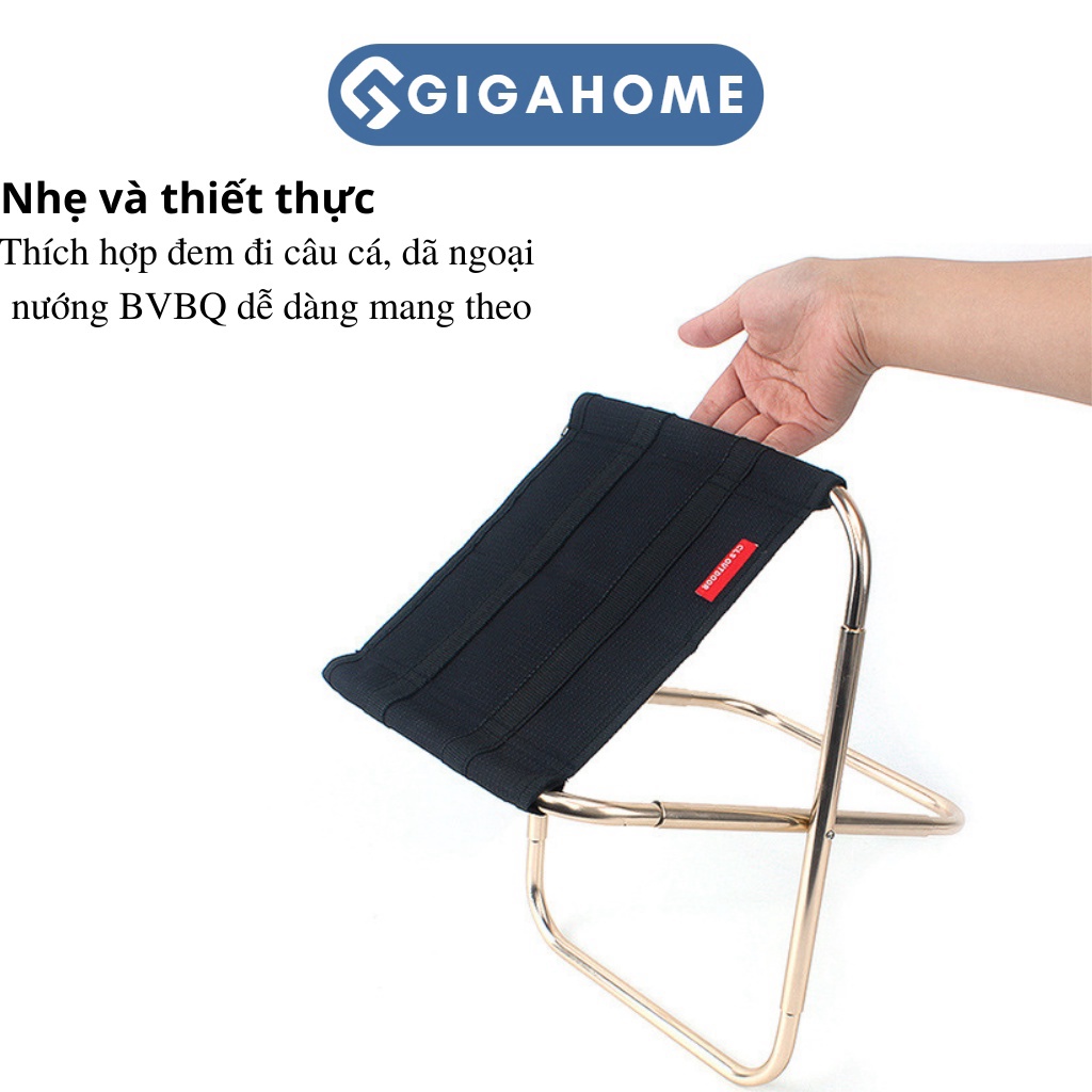 Ghế Xếp Gọn Mini GIGAHOME Đi Du Lịch Dã Ngoại, Câu Cá Khung Kim Loại 7353