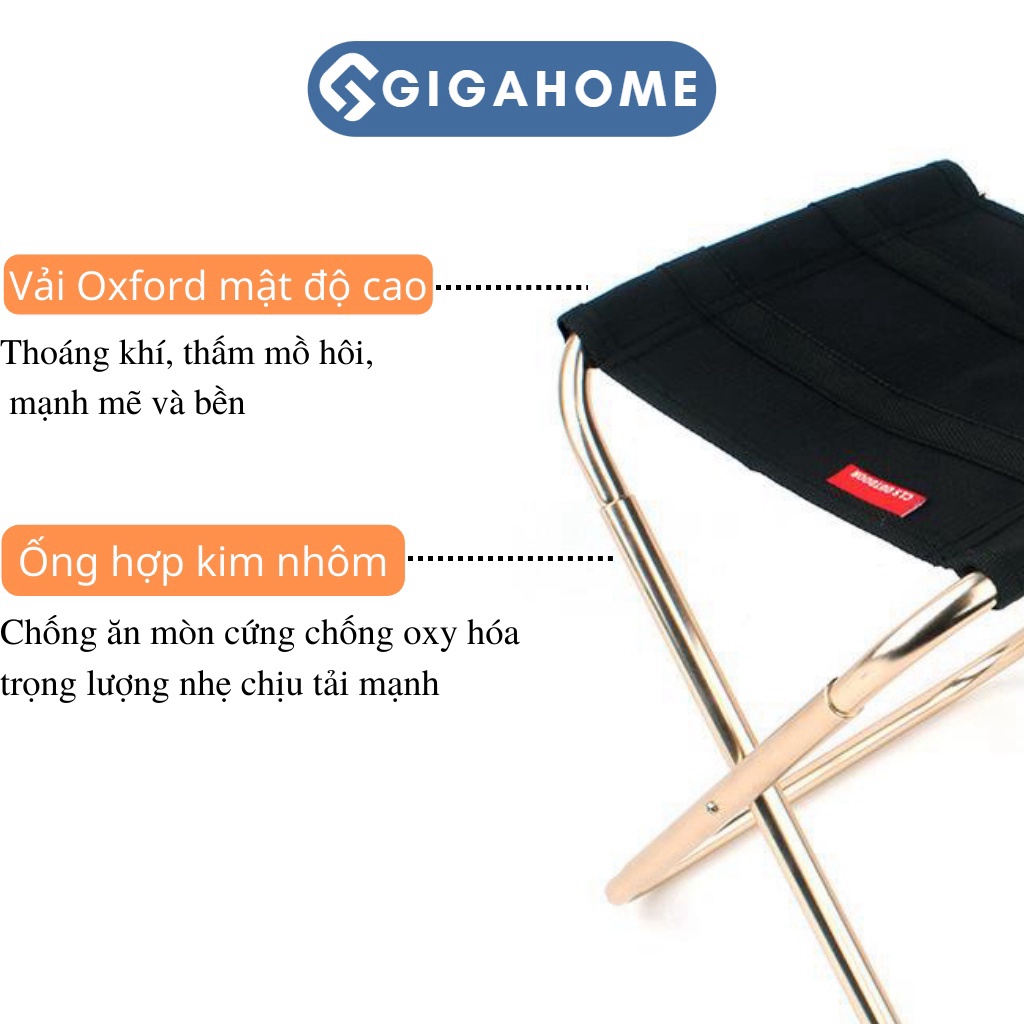 Ghế Xếp Gọn Mini GIGAHOME Đi Du Lịch Dã Ngoại, Câu Cá Khung Kim Loại 7353