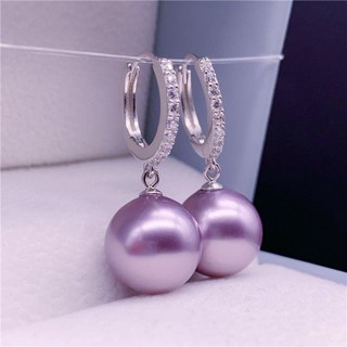 Bông Tai Mạ Bạc 925 Đính Kim Cương Ngọc Trai Nước Biển Tự Nhiên Thời Trang Cho Mẹ 2023.11.10