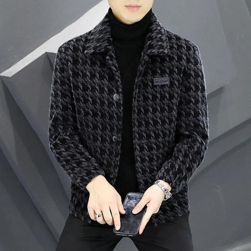 Áo Khoác Len Dày Dặn Phong Cách Hàn Quốc Sang Trọng Cho Nam