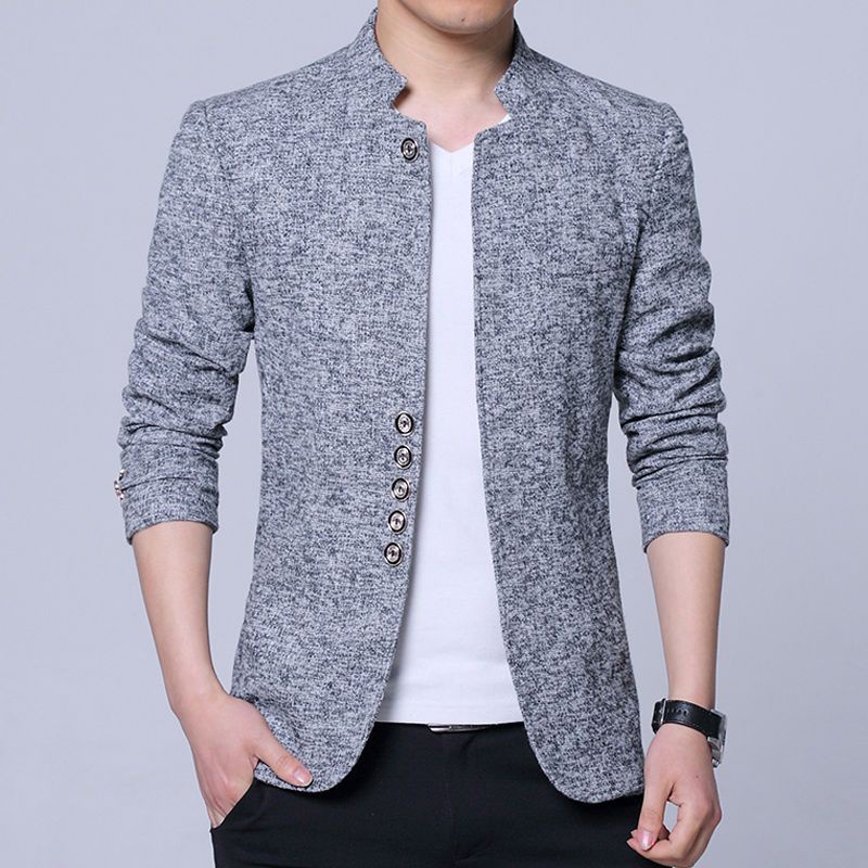 Áo Khoác Cổ Đứng Ôm Dáng Phong Cách Trung Hoa Lịch Lãm Cho Nam