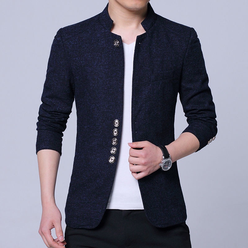 Áo Khoác Cổ Đứng Ôm Dáng Phong Cách Trung Hoa Lịch Lãm Cho Nam