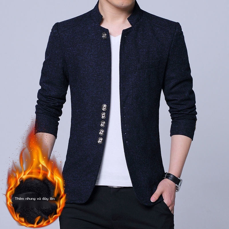 Áo Khoác Cổ Đứng Ôm Dáng Phong Cách Trung Hoa Lịch Lãm Cho Nam