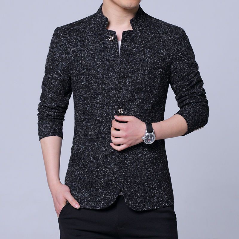 Áo Khoác Cổ Đứng Ôm Dáng Phong Cách Trung Hoa Lịch Lãm Cho Nam