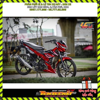 Tem rời dán xe raider fi mẫu 2020 đỏ đen trắng chữ satria f150 cực chất, hàng 3 lớp chất lượng cao